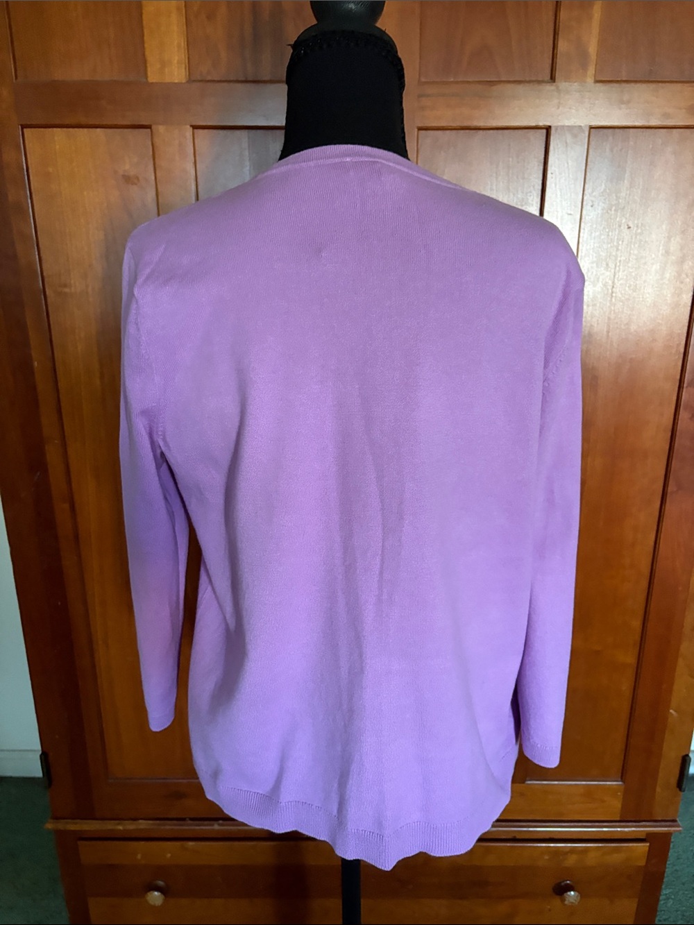 Talbots Lavender Button-Front Cardigan - Picture 2 of 3